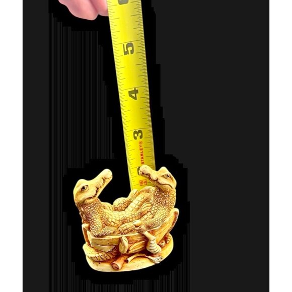 Croc Pot Crocodiles in Boat 1997 Harmony Kingdom Trinket Box Figurine - Picture 9 of 10